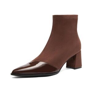 Womens Chunky Block Heel Ankle Boots